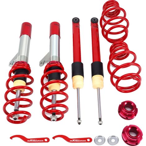 Kit de suspensión coilover, altura ajustable de 30 a 60 mm, material de acero de alta resistencia, amortiguación totalmente ajustable, compatible con el coche compacto Mk 5 (1K) 2WD, mejora el manejo (1/5)