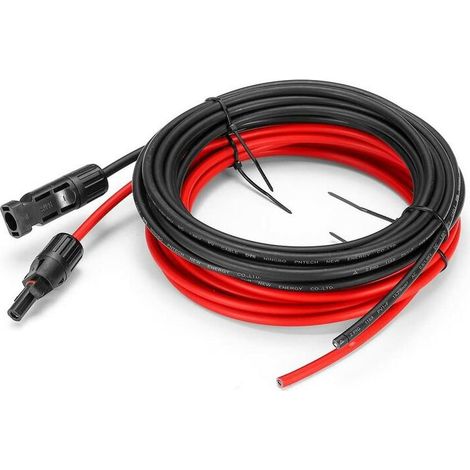 4mm² / 12AWG Solar Panel Extension Cable with Female and Male Connector (5m Red + 5m Black) (1/5)
