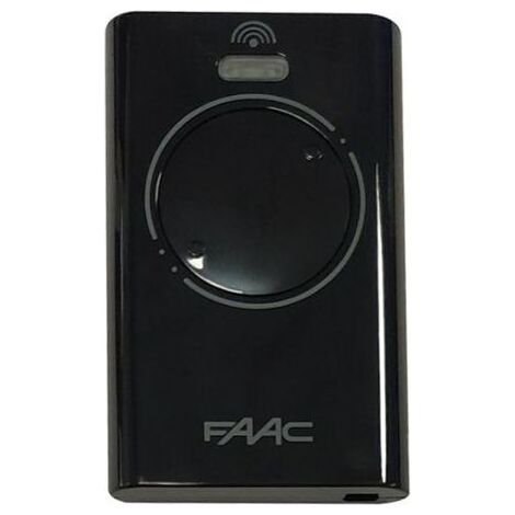 Télécommande FAAC XT2 433 SLH noire - 2 canaux - Encodage sécurisé par code tournant SLH - Compatible avec les moteurs FAAC - Référence 7870071 (1/3)