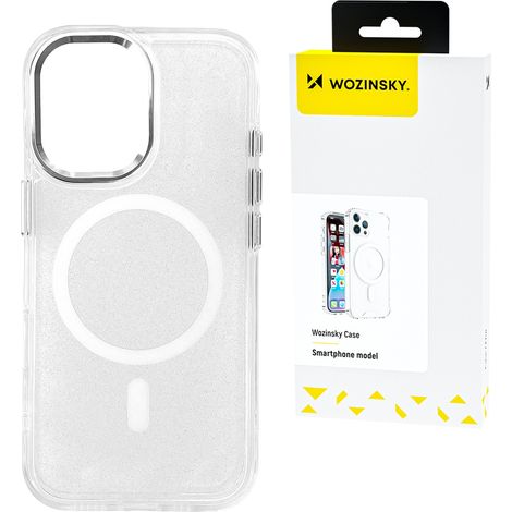 Custodia glitterata trasparente con Mag Safe per Samsung Galaxy S25+