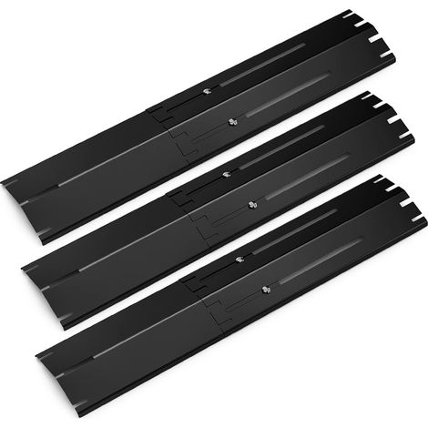 Plaque chauffante universelle - Lot de 3 - Acier inoxydable céramique - Réglable 34 à 53,3 cm - Pour barbecue à gaz extérieur - Noir (1/5)