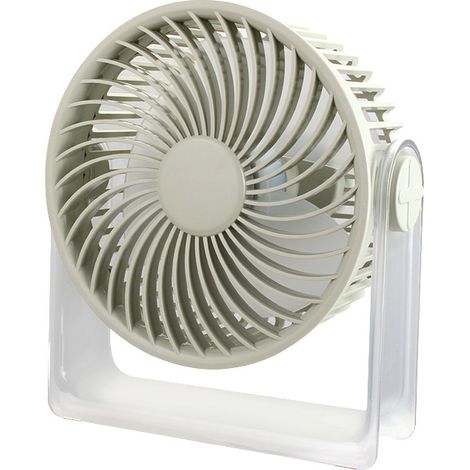 Leiser, wiederaufladbarer USB-Tischventilator, tragbar und kompakt in Grau-Grün, 2000-mAh-Akku, ideal für Studenten, Schlafzimmer und Büros (1/3)