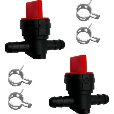 Lntyq Vanne d'arrêt de carburant en ligne de 6,35 mm avec gaz droit et colliers de serrage (1/4)