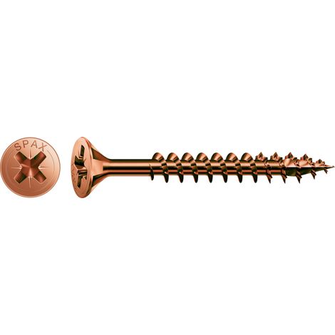 Spax Universalschraube 4 x 70 mm Senkkopf Kreuzschlitz Z Vollgewinde 4CUT Brüniert C1A 500 Stk