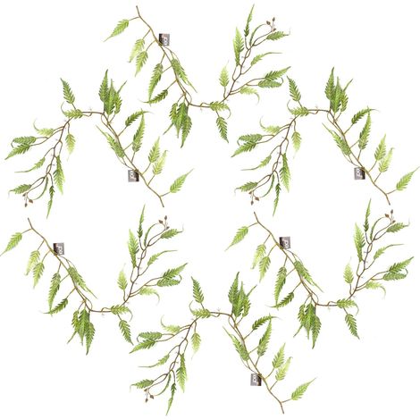 6 x 125cm Artificial Hanging Trailing Fern Plant (1/5)