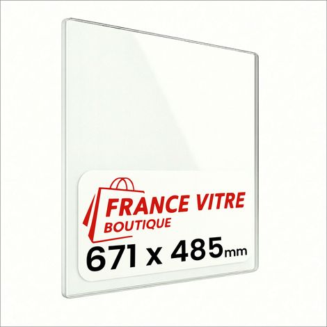 671 x 485 x 4 mm - Vitre de cheminée pour insert et poêle à bois - verre de rechange - France Vitre - jusqu'à 800°C - 485 x 671 x 4 mm (1/5)