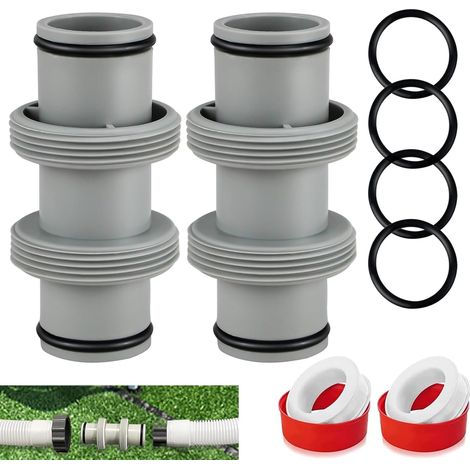 Lot de 2 Raccords de Tuyau de Piscine 38 mm avec 2 Voies - Kit de Raccordement pour Intex Bestway Coleman (1/5)