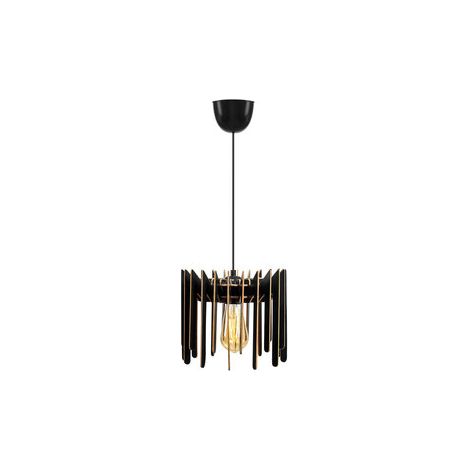 WellHome Lámpara de techo, mdf, negro, colección Covadonga, 23x23x55, casquillo E 27 Max 45 - 60