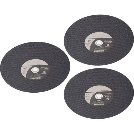 Lot de 3 disques à tronçonner émeri, diamètre extérieur 355 mm, diamètre intérieur 25,4 mm, pour meuleuse d'angle. (1/5)