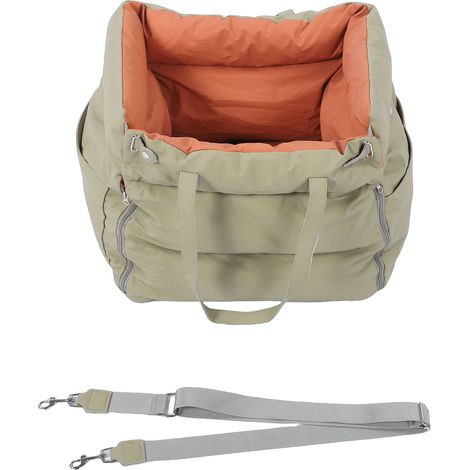 Lit de voyage portable pour animaux de compagnie, idéal pour les voyages en plein air, avec siège amovible et lavable, et harnais pour chiens et chats. (1/5)
