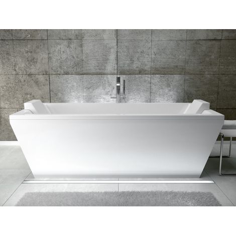 Azura Home Design – Baignoire îlot en composite sanitaire 180x80 – Finition brillante – Surface lisse et antibactérienne – Garantie 10 ans