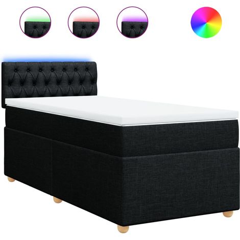 Maison Exclusive - Giroletto a Molle con Materasso Nero 90x200 cm in Tessuto (1/5)