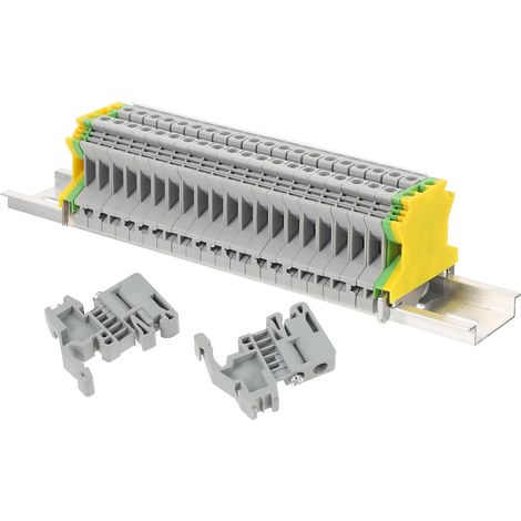 Kit de borniers sur rail DIN avec supports d'extrémité pour bornier (1/5)