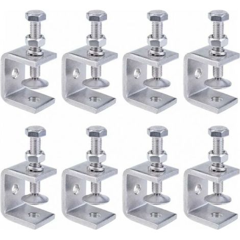 8 Pieces Heavy Duty 304 Stainless Steel C Clamps, Heavy Duty Stainless Steel Clamps for Woodworking, DIY and Repair YMYNY