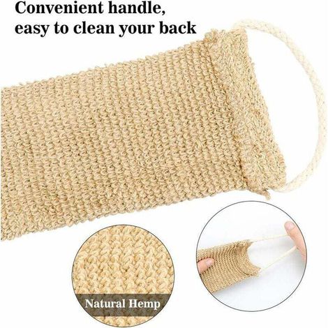 En 2021, la principale promotion transfrontalière de la fibre végétale Meng Chanvre longue bande serviette de bain longue bande 7211 cm Gants 2113 cm 2 pièces (1/3)