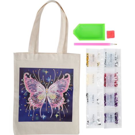 Diamond Painting Bag Kit Canvas Bag Resin Rhinestones HandMade Reusable Art Handbag(BB012 ) (1/5)