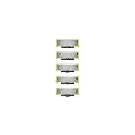 Applicable à OneBlade - Lames de rechange, pour rasoir/tondeuse électrique OneBlade, acier inoxydable robuste, taille, stylisation et rasage, lot de 5 (1/4)