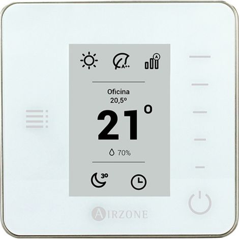 Thermostat radio AIRZONE THINK CE6 Flexa – Alimentation pile CR2450 – Écran à encre basse consommation – Contrôle de température et humidité (1/2)