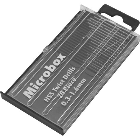 Coffret de 20 mini forets hélicoïdaux HSS (0,3 mm à 1,6 mm) avec étui pour bois et plastique (1/5)