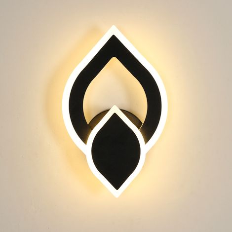 Modern LED Wall Light Matt Black Acrylic 16W 3000K Warm White Ambient Lighting for Bedroom Hallway