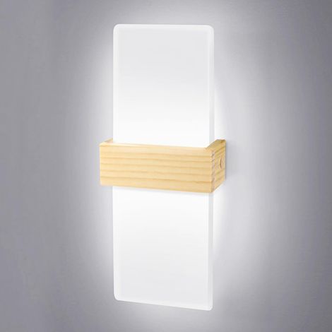 1 Applique Murale LED 12W, Acrylique, Bois, Blanc Froid 6500K, Intérieur Salon Chambre (1/5)