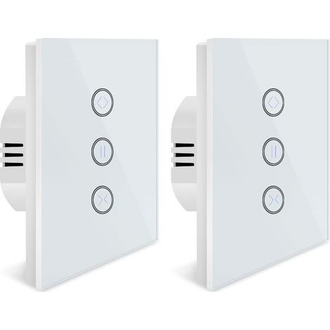 Interrupteur de Rideau, 2x Interrupteur Volet Roulant Connecté, Ouverture Réglable, Commutateur Rideau Stores WiFi (1/5)