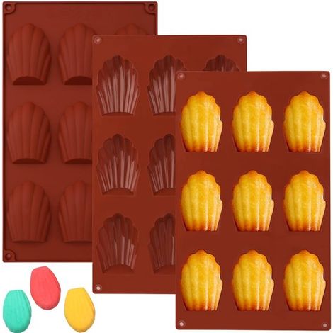 Silikon-Madeleine-Backform – Muschelförmige Keksformen – 3 Stück (1/5)