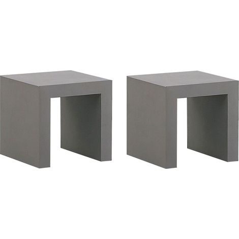 Gartenstuhl 2er Set TARANTO Beton Grau