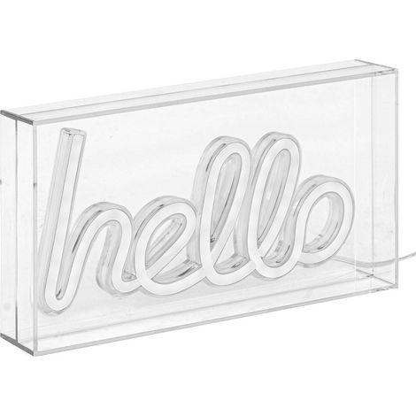 Tube néon à poser led Hello bleu L 23cm - Atmosphera créateur d'intérieur (1/4)