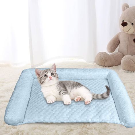 Alfombrilla refrescante de seda helada, apta para gatos y perros, lavable, ideal para el verano, 60 x 35 cm. (1/4)