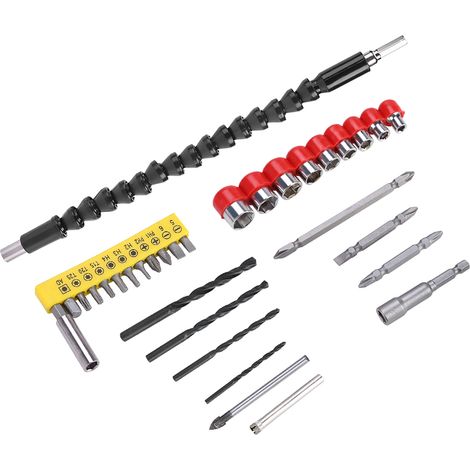 32 pièces Mèches Forêt Acier Inox, Embouts Vis et Douilles avec Flexible Extension (1/5)