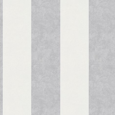 Papier peint rayé gris et blanc idéal bureau & couloir Tapisserie rayures grise chambre adulte Papier peint classique rayures vinyle (1/6)