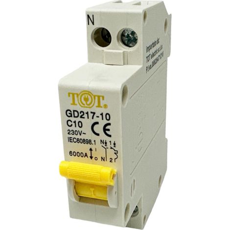 Interruttore automatico magnetotermico differenziale salvavita modulare per quadro elettrico 1P+N 6ka 10 ampere (1/4)