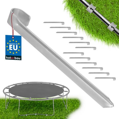 Trampolinanker, verzinkt, 430 mm, 12er-Set