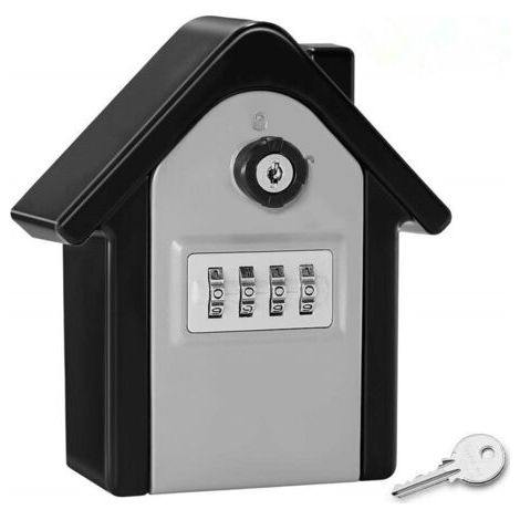 Armoire à clés Boite a Cle Securisee Mural Boite a Clé avec Code Numérique & Clés d'urgence, Grand Key Safe Box Format Coffre a Clef Extérieur pour Maison, Bureau, Usine, Garages (1/5)