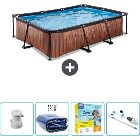 Exit-toys Piscina Exit Rettangolare - Effetto legno - 300x200x65 cm - 7-pezzi SCB12 (1/5)