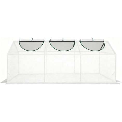 Serra compatta per piante 180 x 60 x 60 cm in acciaio e plastica bianca MODENUIT (1/5)