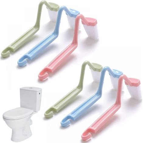 Set mit 6 Toilettenbürsten aus Kunststoff, V-förmige, abgewinkelte Toilettenbürste zur Reinigung toter Winkel in der Toilette (1/5)