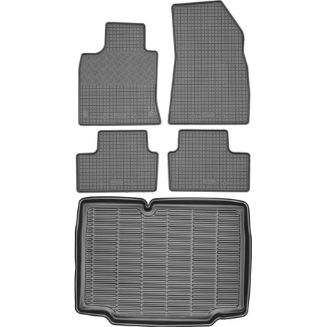 Ensemble de tapis de sol en caoutchouc pour Renault Clio V Hatchback à partir de 2019 + tapis de coffre