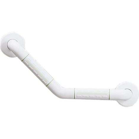Barre D'appui Angle 135° - Acier Inoxydable - Pour Douche Et Salle De Bain - 25 X 25 Cm - Blanc - 1 Pièce (1/5)