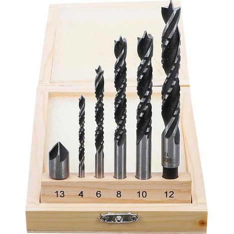 Jeu de Mèches à Bois Fraisées 4-12 mm - 6 pcs - Précision et Polyvalence - Acier HSS, Pro - D-Work