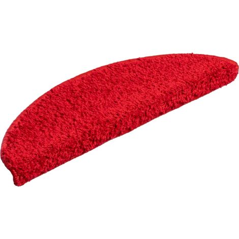 vidaXL Stair Mats 15 pcs 56x17x3 cm Red Half Round
