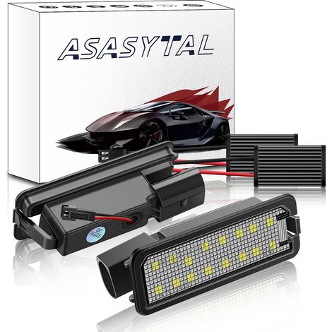 LED Éclairage Plaque Immatriculation, 18 SMD LED Feux Arrière Auto Ampoules 6000K Blanc D'immatriculation Lampe Compatible avec Golf MK4/5/6/7 Polo Eos etc, 2 Pièces (1/5)