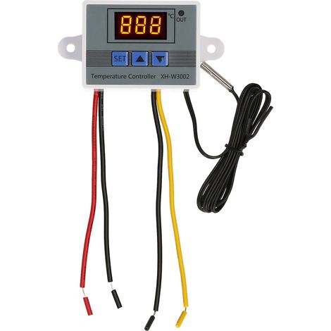 Eosnow Elektronischer Temperaturregler, LED-Anzeige, Thermostatmodul, Temperaturkontrollschalter mit wasserdichter NTC-Sonde -50–110 °C für Kühlschrank 12 V, 120 W
