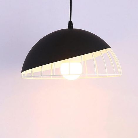 Suspension métal rétro moderne E27 noir, lampe plafond salon restaurant chambre décoration industrielle moderne (1/5)