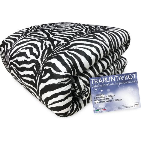 KOT ZEBRA QUILT © noir et blanc DIS. Doudoune ZEBRA MADE IN ITALY PUR COTON 2 PLACES