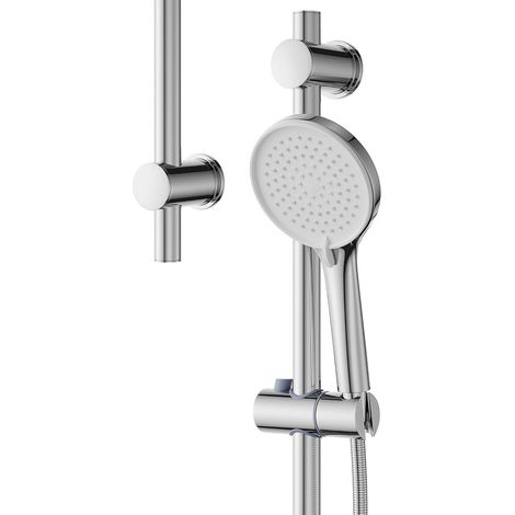 Barre de douche coulissante en acier inoxydable avec 3 modes de douche (sans robinet), tuyau de douche de 150 cm, barre de douche réglable de 68 cm, finition chromée
