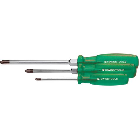 PB Swiss Tools Pozidriv-Schraubendreher-Satz, mit "Multicraft"-Kraftheft, 3-teilig (1/2)