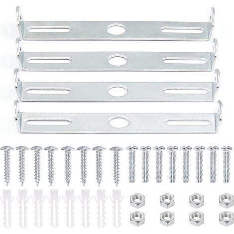 Support de fixation universel Irovami pour luminaire carré de 4,5 pouces, ensemble de 4 pièces, argent et blanc (1/5)