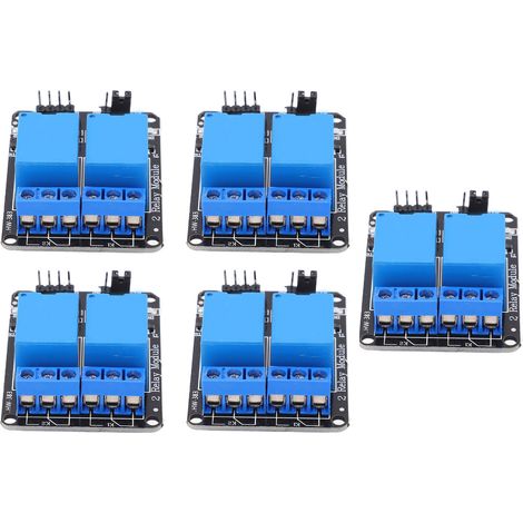 5 Stück 2-Kanal-Relaismodul mit Optokoppler-Isolation, ABS, SPS-Relaisunterstützung, AVR 51 PIC (1/5)